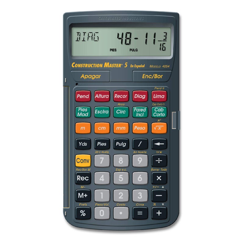 Calculated Industries 4054 Construction Master 5 en Espanol Construction Feet-Inch-Fraction Calculator for Carpenters [Calculadora de construcciÃ³n con pies, pulgadas y fracciones para carpinteros] - Image 1